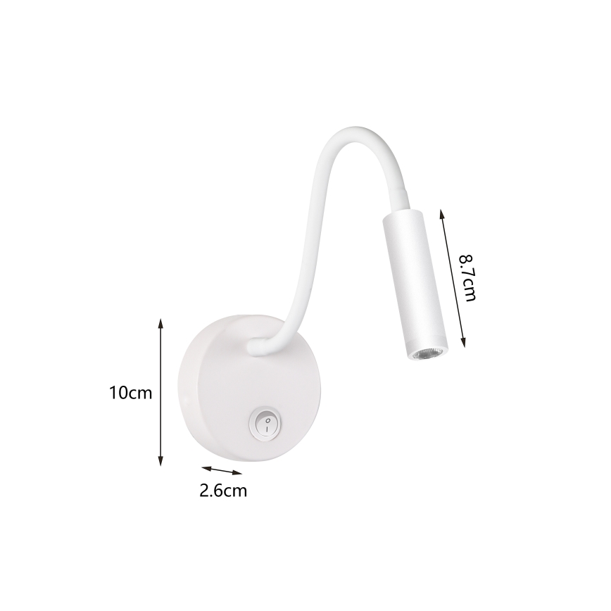 Brilagi - LED Flexibele wandlamp MAYA LED/3W/230V 4000K wit