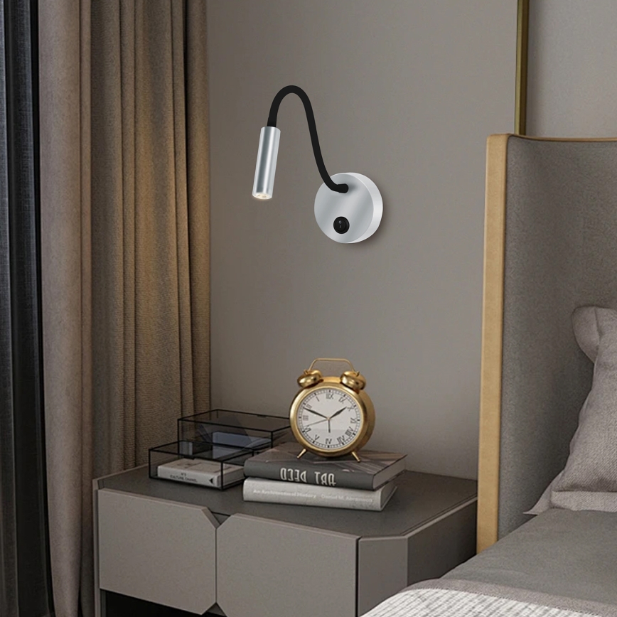 Brilagi - LED Flexibele wandlamp MAYA LED/3W/230V 4000K zilver