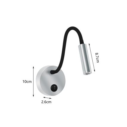Brilagi - LED Flexibele wandlamp MAYA LED/3W/230V 4000K zilver