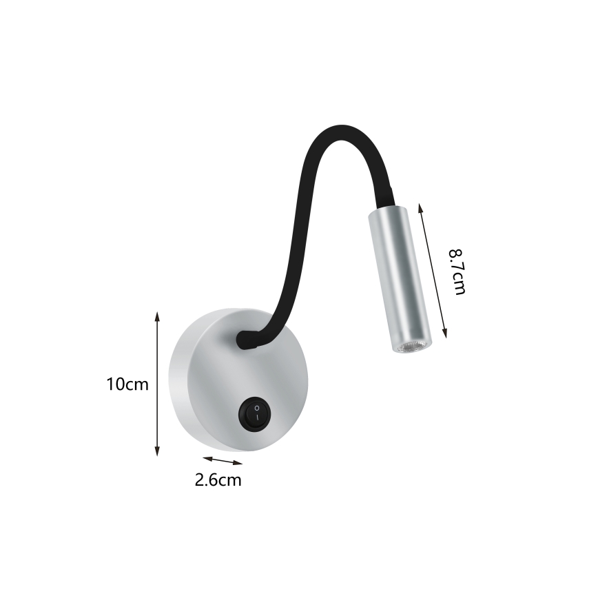 Brilagi - LED Flexibele wandlamp MAYA LED/3W/230V 4000K zilver