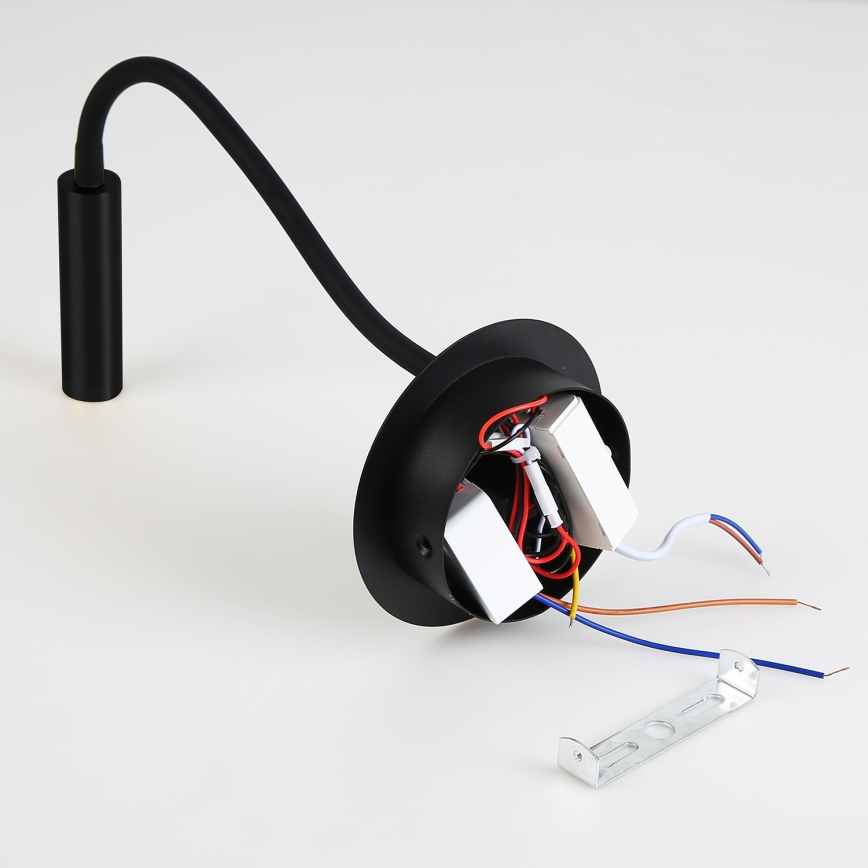 Brilagi - LED Flexibele wandlamp met USB-poort MAYA LED/3W/230V 4000K zwart