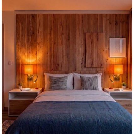 Brilagi - LED flexibele wandlamp NUBILA 1xE27/25W/230V + LED/3W messing/oranje