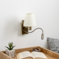 Brilagi - LED Flexibele wandlamp NUBILA 1xE27/25W/230V + LED/3W messing/crème