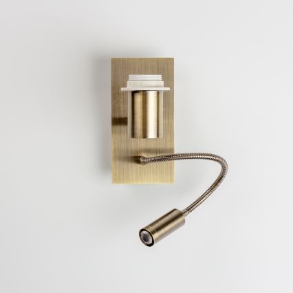 Brilagi - flexibele LED-wandlamp NUBILA 1xE27/25W/230V + LED/3W messing/geel