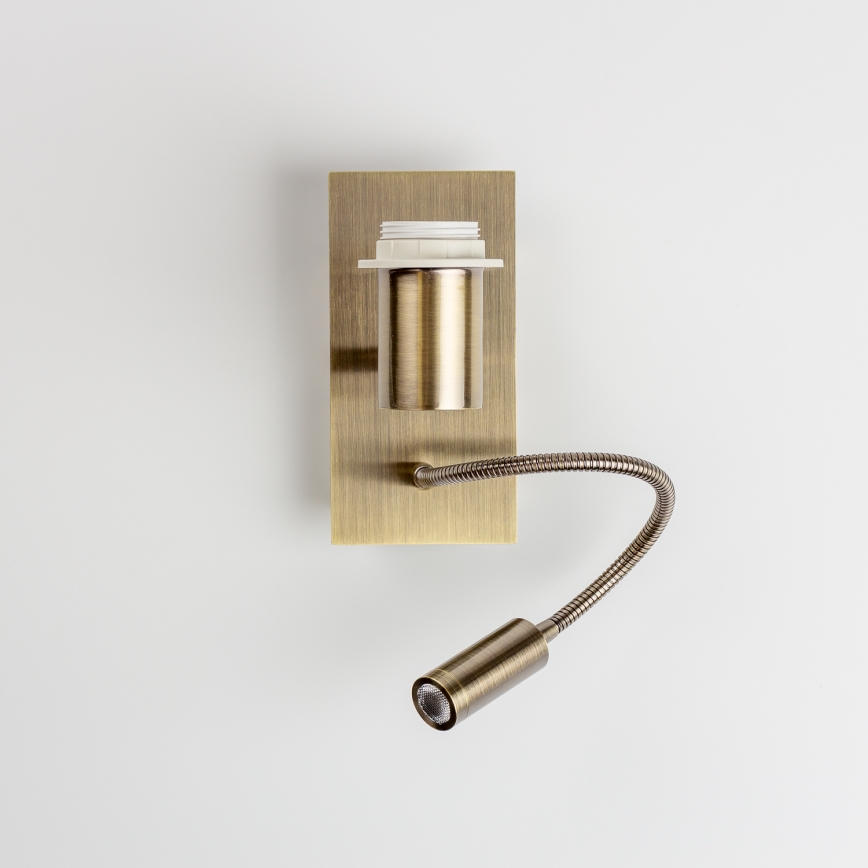 Brilagi - flexibele LED-wandlamp NUBILA 1xE27/25W/230V + LED/3W messing/geel