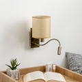 Brilagi - LED Flexibele wandlamp NUBILA 1xE27/25W/230V + LED/3W messing/lichtbruin