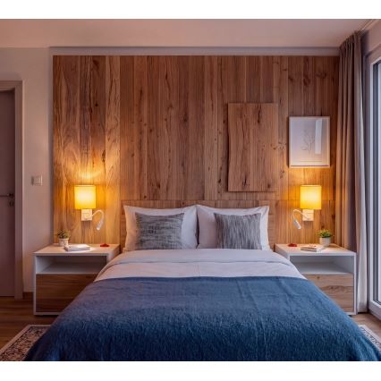 Brilagi - LED flexibele wandlamp NUBILA 1xE27/25W/230V + LED/3W wit/warmwit