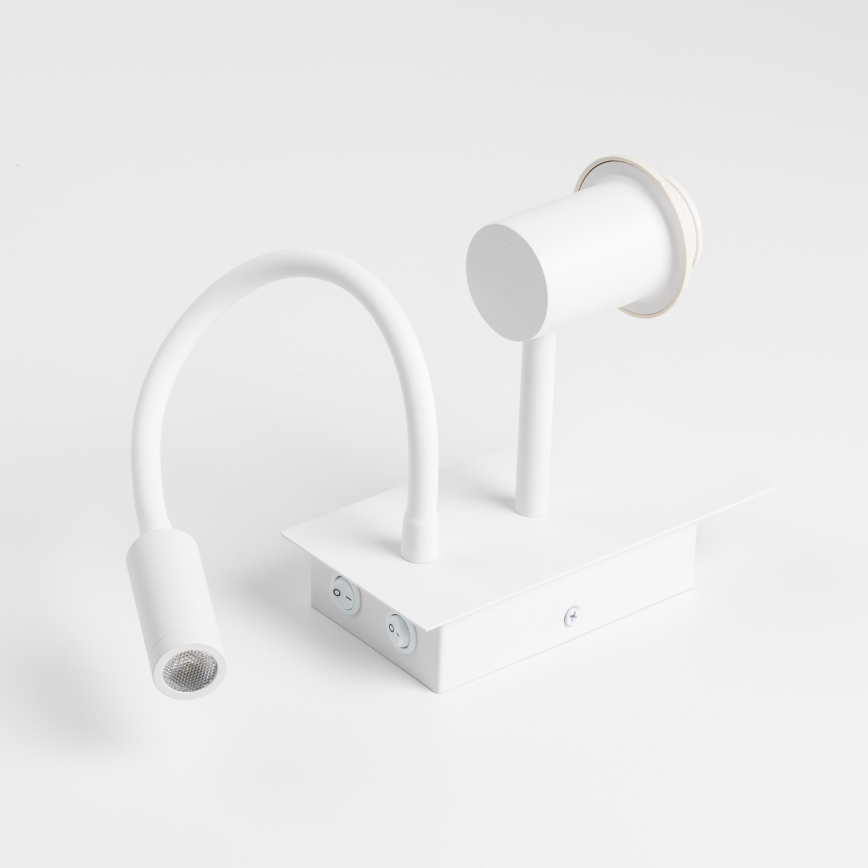 Brilagi - LED flexibele wandlamp NUBILA 1xE27/25W/230V + LED/3W wit/warmwit