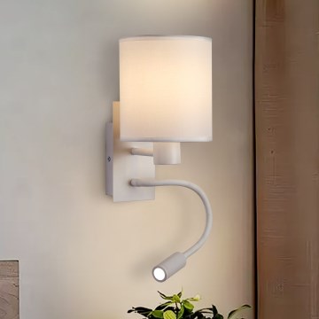Brilagi - LED Flexibele wandlamp NUBILA 1xE27/25W/230V + LED/3W wit