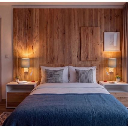 Brilagi - LED-flexibele wandlamp NUBILA 1xE27/25W/230V + LED/3W wit/lichtgrijs