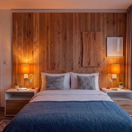 Brilagi - LED flexibele wandlamp NUBILA 1xE27/25W/230V + LED/3W wit/oranje