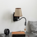 Brilagi - LED Flexibele wandlamp NUBILA 1xE27/25W/230V + LED/3W zwart/bruin