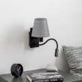 Brilagi - LED Flexibele wandlamp NUBILA 1xE27/25W/230V + LED/3W zwart/grijs
