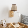 Brilagi - LED Flexibele wandlamp NUBILA WOOD 1xE27/25W/230V + LED/3W eiken/bruin