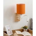 Brilagi - LED flexibele wandlamp NUBILA WOOD 1xE27/25W/230V + LED/3W eiken/wit/oranje
