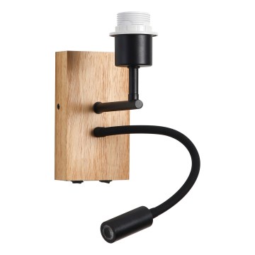 Brilagi - LED Flexibele wandlamp NUBILA WOOD 1xE27/25W/230V + LED/3W eiken/zwart
