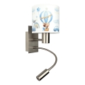 Brilagi - LED flexibele wandlamp voor kinderen BOBO 1xE27/25W/230V + LED/3W mat chroom/wit/blauw/met beertjes