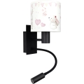 Brilagi - LED-flexibele wandlamp voor kinderen BOBO 1xE27/25W/230V + LED/3W zwart/crème/konijntjes