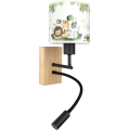 Brilagi - LED flexibele wandlamp voor kinderen BOBO WOOD 1xE27/25W/230V + LED/3W eik/zwart/wit/groen/jungle