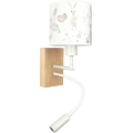 Brilagi - LED flexibele wandlamp voor kinderen BOBO WOOD 1xE27/25W/230V + LED/3W eiken/wit/konijntjes