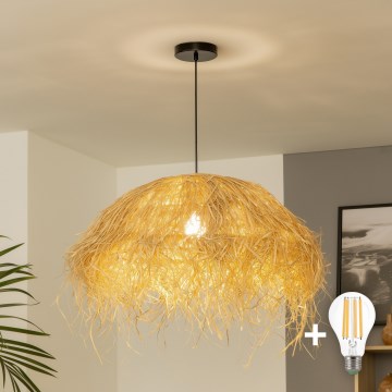 Brilagi - LED-hanglamp aan een kabel CERIA BOHO 1xE27/40W/230V Ø 60 cm raffia