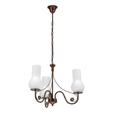 Brilagi - LED Hanglamp aan een ketting COTTAGE 3xE14/40W/230V bruin/wit