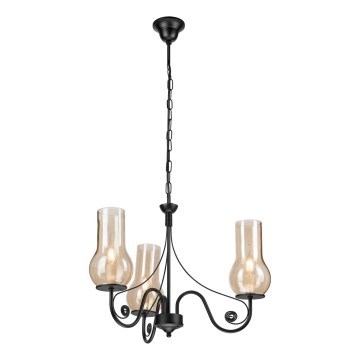 Brilagi - LED Hanglamp aan een ketting COTTAGE 3xE14/40W/230V zwart/bruin