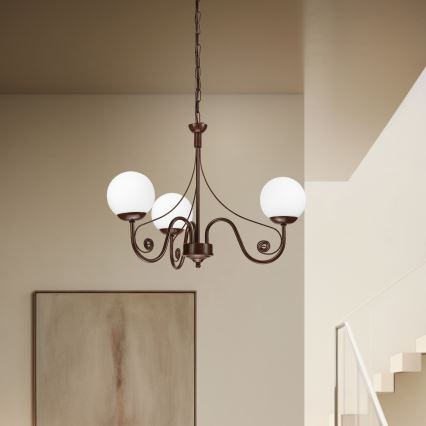 Brilagi - LED Hanglamp aan een ketting COTTAGE 3xG9/40W/230V bruin/wit