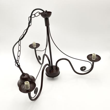 Brilagi - LED Hanglamp aan een ketting COTTAGE 3xG9/40W/230V bruin/wit