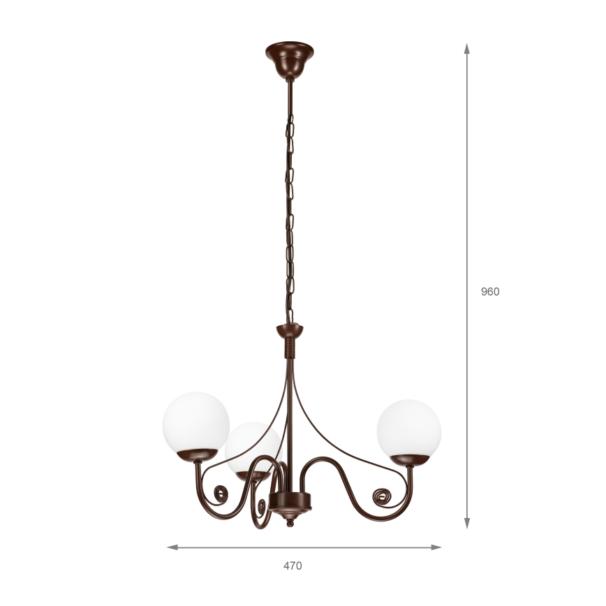 Brilagi - LED Hanglamp aan een ketting COTTAGE 3xG9/40W/230V bruin/wit