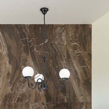 Brilagi - LED Hanglamp aan een ketting COTTAGE 3xG9/40W/230V zwart/wit