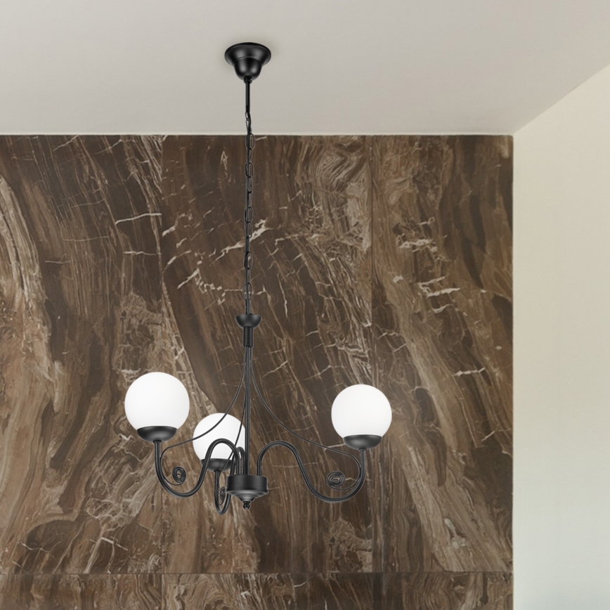 Brilagi - LED Hanglamp aan een ketting COTTAGE 3xG9/40W/230V zwart/wit