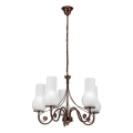 Brilagi - LED Hanglamp aan een ketting COTTAGE 5xE14/40W/230V bruin/wit