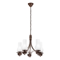 Brilagi - LED Hanglamp aan een ketting COTTAGE 5xE14/40W/230V eiken/wit