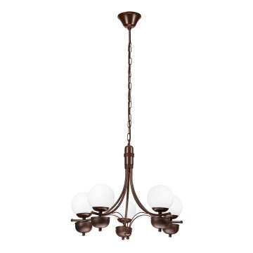 Brilagi - LED Hanglamp aan een ketting COTTAGE 5xG9/40W/230V eiken/wit