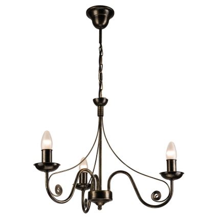 Brilagi - LED Hanglamp aan een ketting STEFANO 3xE14/40W/230V zwart patina