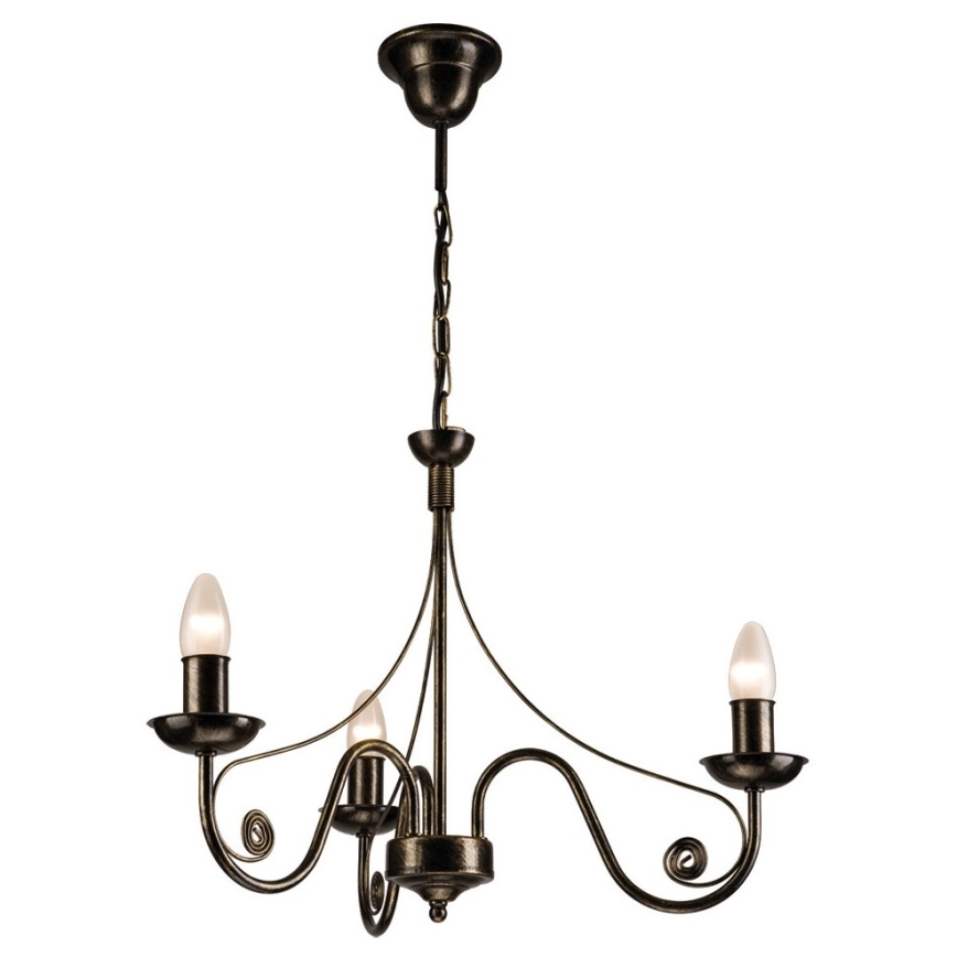 Brilagi - LED Hanglamp aan een ketting STEFANO 3xE14/40W/230V zwart patina