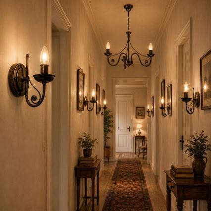 Brilagi - LED Hanglamp aan een ketting STEFANO 3xE14/40W/230V zwart patina