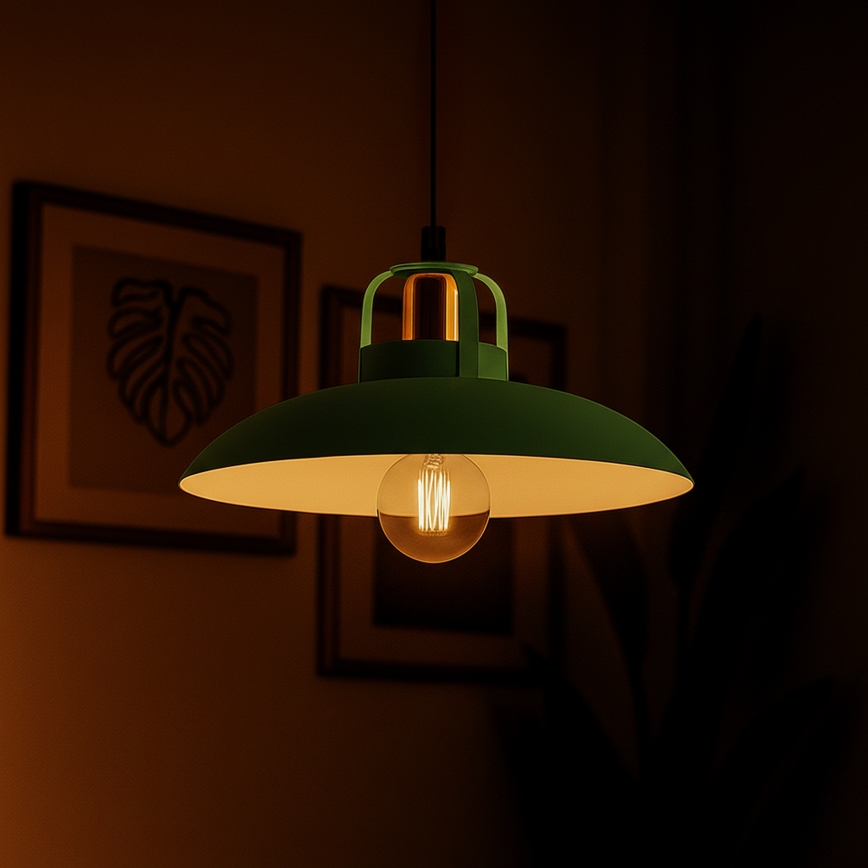 Brilagi - LED Hanglamp aan een koord FLAMENGO 1xE27/60W/230V groen