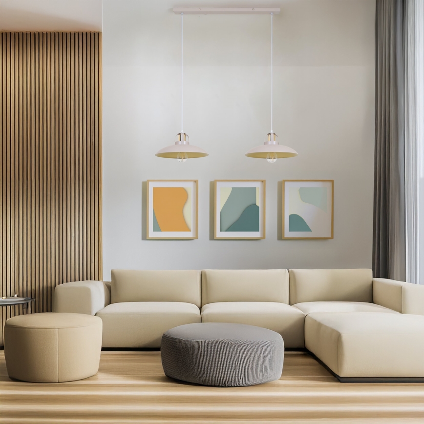 Brilagi - LED Hanglamp aan een koord FLAMENGO 2xE27/60W/230V beige