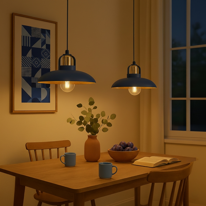 Brilagi - LED Hanglamp aan een koord FLAMENGO 2xE27/60W/230V blauw