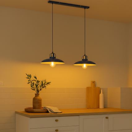 Brilagi - LED Hanglamp aan een koord FLAMENGO 2xE27/60W/230V blauw