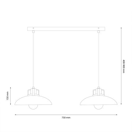Brilagi - LED Hanglamp aan een koord FLAMENGO 2xE27/60W/230V blauw