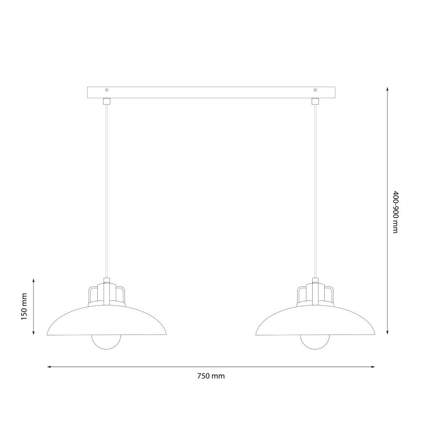Brilagi - LED Hanglamp aan een koord FLAMENGO 2xE27/60W/230V groen