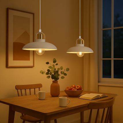 Brilagi - LED Hanglamp aan een koord FLAMENGO 2xE27/60W/230V wit