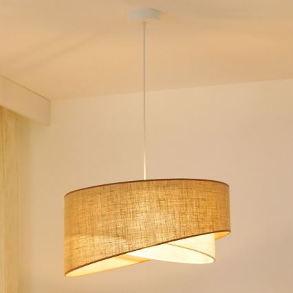 Brilagi - LED Hanglamp aan een koord LYRA 1xE27/15W/230V beige/crème