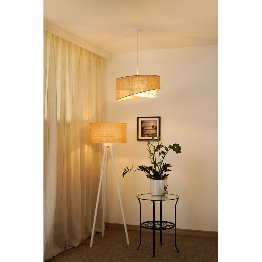 Brilagi - LED Hanglamp aan een koord LYRA 1xE27/15W/230V beige/crème