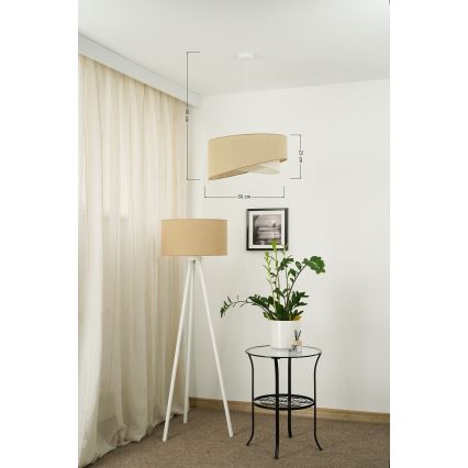 Brilagi - LED Hanglamp aan een koord LYRA 1xE27/15W/230V beige/crème