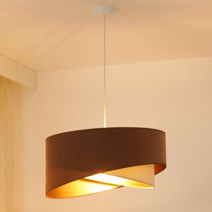 Brilagi - LED Hanglamp aan een koord LYRA 1xE27/15W/230V bruin/crème/goud