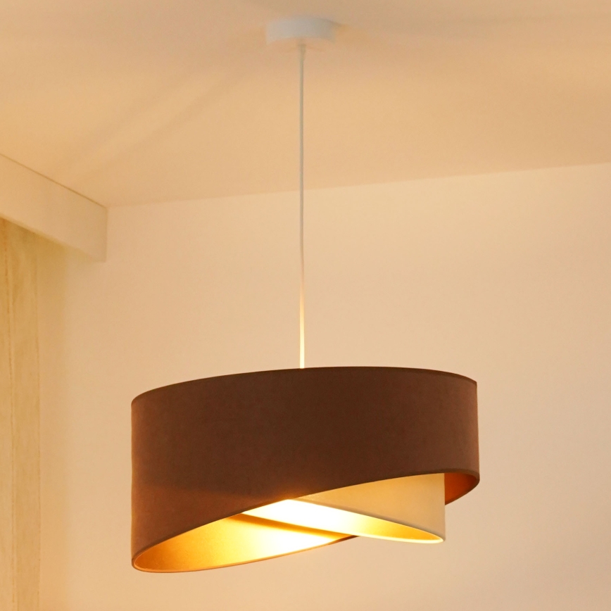 Brilagi - LED Hanglamp aan een koord LYRA 1xE27/15W/230V bruin/crème/goud